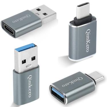 Imagem de (Pacote com 4) 2 conversores de carregador tipo C fêmea para macho A e 2 adaptadores USB C macho para USB fêmea OTG, para iPhone 16 15 14 13 Plus Pro Max, Apple Watch 10, Airpods, iPad, carro, Samsung