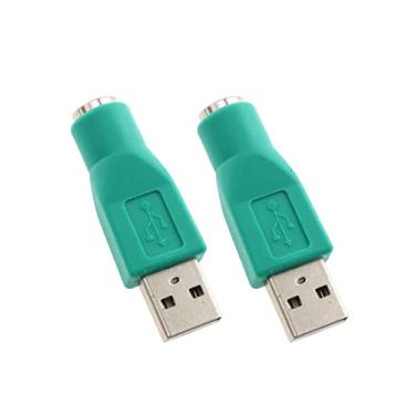 Imagem de E-outstanding 2 peças PS/2 fêmea para USB macho conversor USB para PS2 adaptador para mouse e teclado, computador, computador, laptop, acessórios