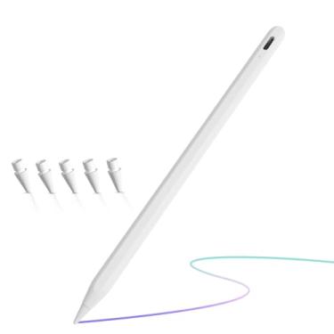 Imagem de Caneta Stylus para iPad Apple Pencil 9ª e 10ª geração, carregamento rápido para rejeição da palma e sensibilidade de inclinação, compatível com iPad Pro 11/32.8 cm, Mini 5/6, iPad 6/7/8/9/10, Air 3/4