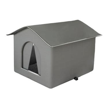 Imagem de WeiLaiKeQi Stray Cat Shelter Cat House para gatos ao ar livre suprimentos para animais de estimação à prova d'água de gato tenda para animais de estimação, Gray S
