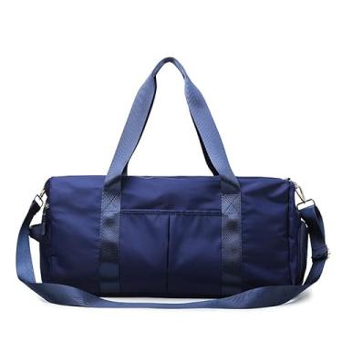 Imagem de Bolsa De Ginástica Seca E úmida Separada Bolsa De Viagem à Prova D'água Com Compartimento Para Sapatos Bolsa Esportiva Para Treino De Viagem Esportes Ioga (Azul Marinho)