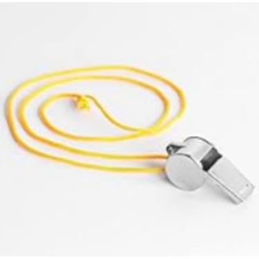 Imagem de DPWOUM Apito de metal com cordão, ferramentas de resgate ao ar livre, apito de árbitro e oficiais, treinamento escolar futebol futebol rugby esporte árbitro alto, treinador e equipamento de árbitro