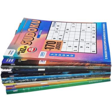 Imagem de Kit 10 Livros Sudoku Edicase 100 Páginas 1500 Jogos Raciocínio Lógico 