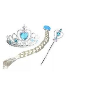 Imagem de Kit Frozen Elsa Coroa Trança Varinha - XF