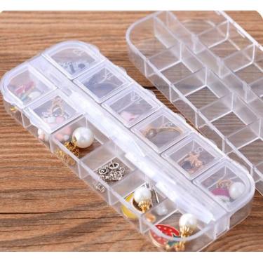 Imagem de Caixa Organizadora De Plástico Com 12 Divisórias Para Armazenar Strass