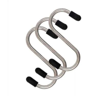 Imagem de 3 Ganchos Tipo S Inox Pendurar Utensílios Suporte Cozinha P - STUFF