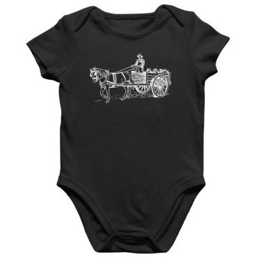 Imagem de Body Bebê Algodão Leiteiro - Foca na Moda, Preto, M