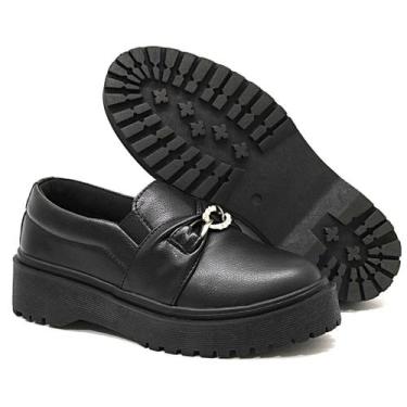 Imagem de Mocassim Feminino Oxford Sola Alta Detalhe em Metal - DK SHOES, Preto,