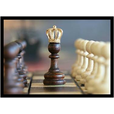 Imagem de Quadro Decorativo Xadrez Tabuleiro Jogos Com Moldura RC040 - Vital Pri