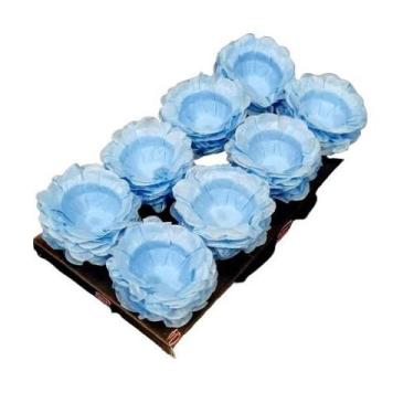Imagem de Forminha Doces Flor Azul Claro Aniversário Casamento - 40 un - Decorar