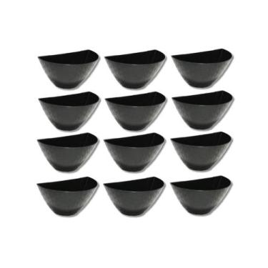 Imagem de Vaso Meia Lua Kit 12 Peças Vaso Rattan Preto Vertical - CasaBebeDecor