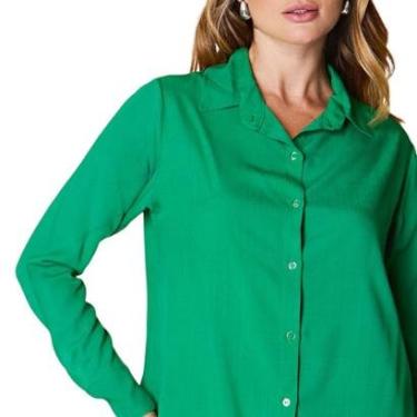 Imagem de Camisa Sem Bolsos Elegancia Com Manga Longa Uniforme Social-Feminino