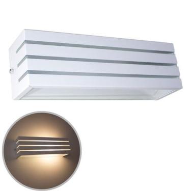 Imagem de Kit 3 arandelas frisada 30cm para lâmpada e27 luminária branca st731 -