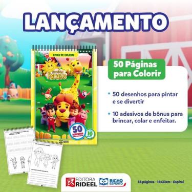 Imagem de 50 PAGINAS PARA COLORIR - TURMINHA PARAÍSO Espiral - C/ 10 adesivos - 