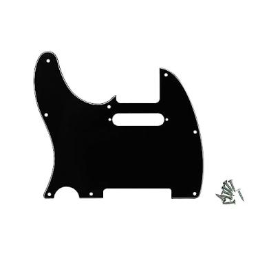 Imagem de ROZILO Canhoto 8 furos guitarra Tele Pickguard Fit EUA/Mexican Standard Telecaster Pickguard preto 3 camadas