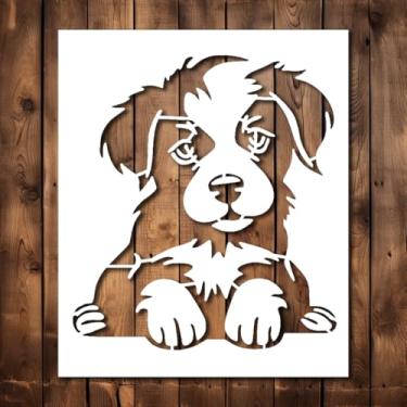 Imagem de Modelo de estêncil para cães – estênceis decorativos reutilizáveis para pintar em madeira, vidro, parede de pedra, paredes, tela, vidro, pintura em spray, aerografia, artesanato (21 x 27 cm)