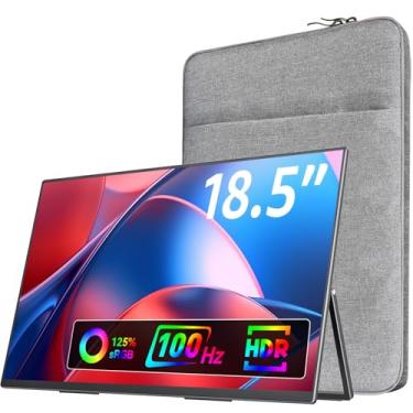 Imagem de VisionOwl Large Portable Monitor-18.5 Inch Computer Gaming Display 100Hz 120% sRGB FHD 1080P USB-C HDMI IPS Screen for Laptop MacBook Surface PC PS4/PS5 Xbox with Kickstand VESA Mountable Speakers
