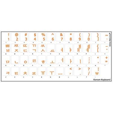 Imagem de Online-Welcome Adesivo de teclado transparente coreano laranja