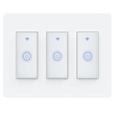 Imagem de Milfra Smart Switch 3 Gang Alexa Interruptor de luz inteligente WIFI funciona com Alexa Google Home e IFTTT, voz e controle remoto, sem necessidade de hub