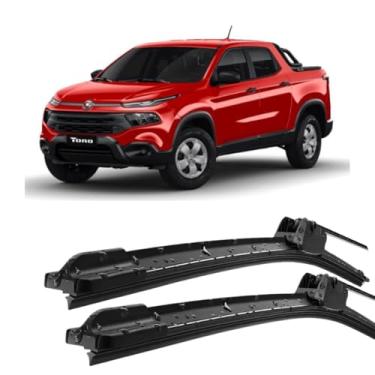 Imagem de Par Palheta Limpador ParaBrisa em Silicone Compativel com Fiat Toro 2016 2017 2018 2019 2020 2021 2022 encaixe Tipo Gancho