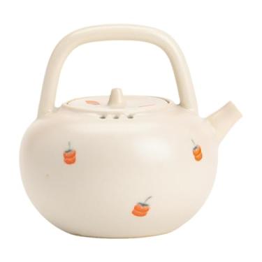Imagem de Fenteer Bule de chá de cerâmica chinesa Bule de chá de porcelana rústico Presentes de dia dos namorados Chaleira para ferver água quente para casa de chá