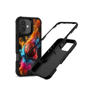 Imagem de CTVSLFU Compatível com iPhone 16, capa protetora resistente 3 em 1 de corpo inteiro resistente com amortecedor de borracha macia à prova de choque para homens, meninos, crianças, adolescentes - Bastão