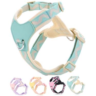 Imagem de Petank Peitoral azul grande para cães grandes, sem puxão, com 2 clipes de coleira, peitoral ajustável para cães (azul, G)