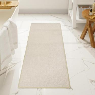 Imagem de Uphome Tapete de corredor de banheiro, tapete de banho longo absorvente, secagem rápida, tapetes de banheiro antiderrapantes de borracha, lavável na máquina, tapete de banheiro para chuveiro,