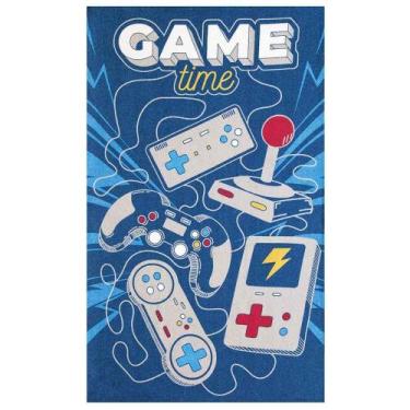 Imagem de Toalha Banho Döhler Felpudo 70cmX1,15m Jogos 02 - Dohler, Azul