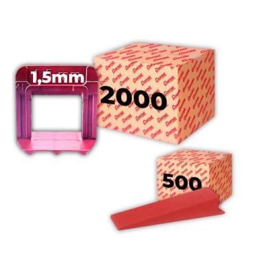 Imagem de Kit Espaçador Nivelador Eco C/1000/2000 Pçs Mais Cunha de Nivelamento 