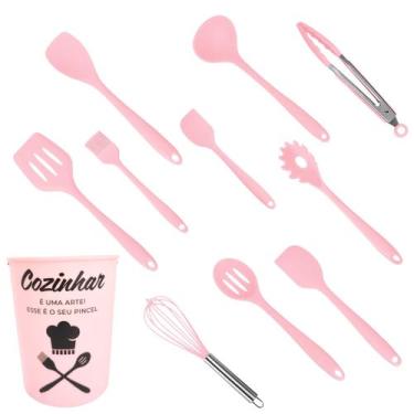 Imagem de Kit com 10 Utensílios de Cozinha + pote de armazenamento: Conjunto de 