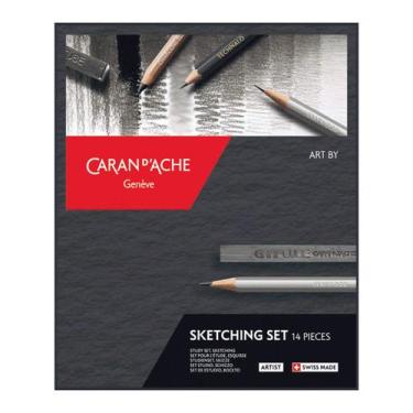 Imagem de Estojo de Desenho Caran d'Ache Sketching Set com 14 Unidades - 776714 