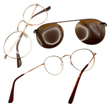 Imagem de Armação de Óculos Para Grau Redonda Joachim Unissex com Clip On Solar Polarizado UV400 (Opção 3)