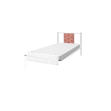 Imagem de Cama solteiro infantil branca com captone rosa Princesa - Gracialar