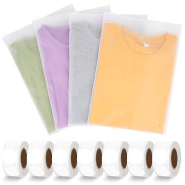 Imagem de Svaldo Sacos com zíper fosco para roupas com adesivos circulares brancos, 100 peças de bolsas de roupas de 25,4 x 33 cm para embalagem de camisas, organizador de roupa de banho de biquíni, 3500 peças