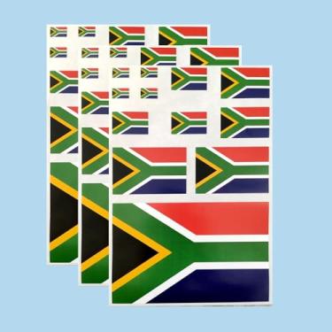 Imagem de Ruoming Ruoming Conjunto de adesivos de bandeira nacional, vários tamanhos, 3 folhas (África do Sul)