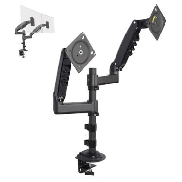 Imagem de Monitor Duplo Stand para Tela Dupla de 17 a 27 Polegadas, Suporte de Mesa de Monitor Duplo, Base de Montagem Em Alumínio para Telas de Computador de 13 a 32 Polegadas, Cada Braço