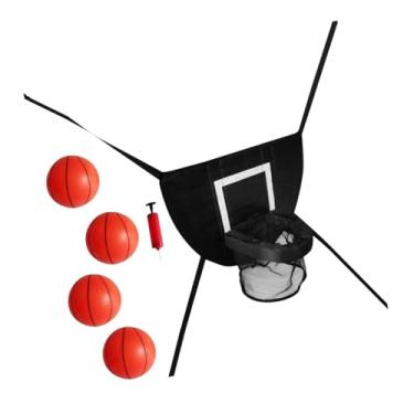 Imagem de Generic Conjunto de acessórios para argolas de basquete de trampolim Acessórios para jogos de trampolim com 3 mini basquete e 1 bomba de backboard leve