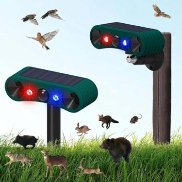 Imagem de WONFAST Alarme De Sensor De Movimento Solar Interno E Externo, Sirene Dupla Alta De 129 Db, Alarme De Indução Infravermelho Solar, Aviso De Flash Vermelho E Azul, Luz Estroboscópica De Segurança, 4