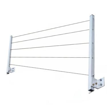 Imagem de Varal Reforçado 60 Kg Retrátil Parede Alumínio Cor Branco + 21m Aço