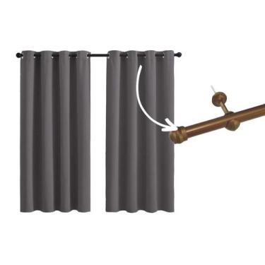 Imagem de Cortina Para Quarto Com Varão Incluso Kit Completo Oxford - Casa Armaz