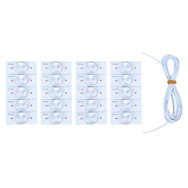 Imagem de SMD Light Bead Alto Brilho Fibra de Vidro 6V Lens de Lente óptica Branca Reparo de TV TV (20PCS)