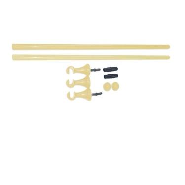 Imagem de Suporte Cortina 2 Varão Fino 19mm Kit Instalação Completo - Casa Armaz