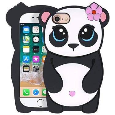 Imagem de Capa de silicone macio com desenho animado para Apple iPhone Panda Girl 3D, 4.7" Inch, iPhone 6/6s/7/8