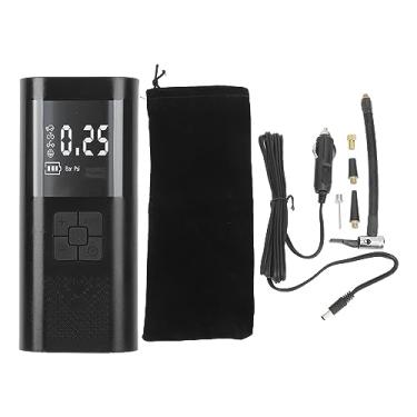 Imagem de Compressor de ar portátil do inflador de pneus GRCFUMO, bomba de ar elétrico de 12V com iluminação, bomba de bicicleta elétrica sem fio para carro, motocicleta (4000mAh)