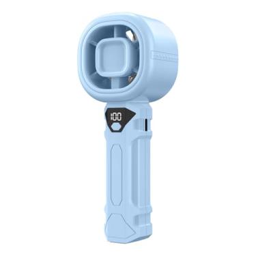 Imagem de Ventilador portátil, mini ventilador pessoal com visor digital, 3 velocidades de vento, bateria de 3000 mAh, recarregável por USB, ventilador portátil para maquiagem, casa, escritório, viagem, ao ar