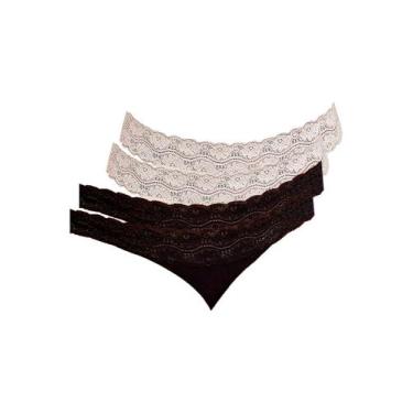 Imagem de Kit com 4 Calcinhas Biquíni Hope L 35320 Colorido, Branco, M