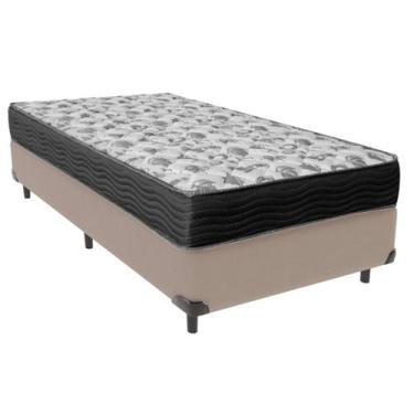 Imagem de Cama Box Solteiro Bege + Colchão ISO100 D33 Ortobom