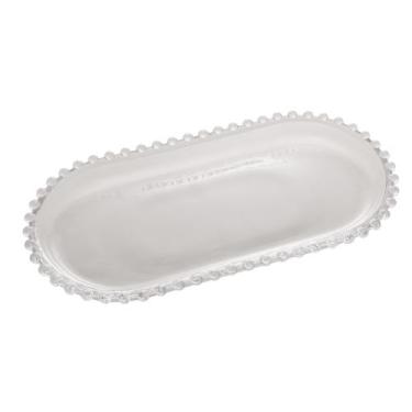 Imagem de Travessa Vidro Oval de Cristal Pearl 30cm x 15cm x 2cm - Wolff - Rojem