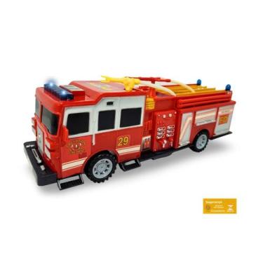 Imagem de Caminhao Bate e Volta Bombeiro Som e Luz DM Toys Brinquedo Infantil Re